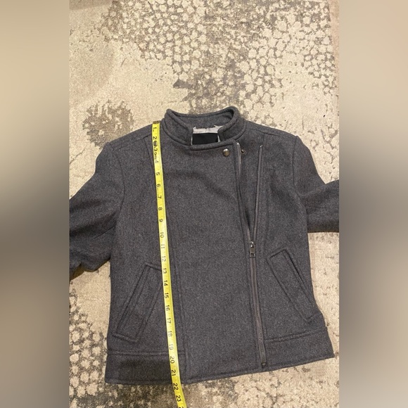 Banana Republic Italian Melton Moto Jacket Dark Charcoal Gray - Picture 11 of 12